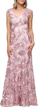 Alex Evenings Sleeveless Sequin Soutache Gown in Rose at Nordstrom, Size 10