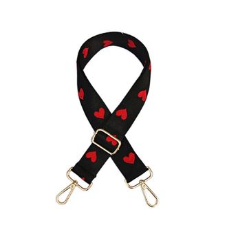 ACVIP Adjustable Wide Shoulder Strap Replacement Multicolor Stripe Crossbody Straps for Handbags Purse (Red Heart)