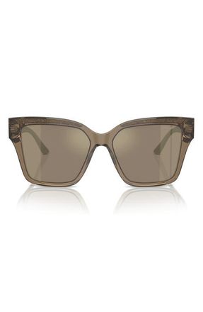 Jimmy Choo London 55mm Pillow Sunglasses in Trasparent Brown /Glitter at Nordstrom