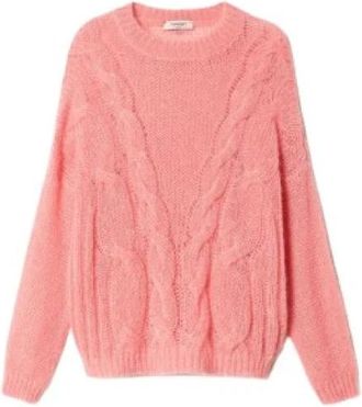 Twinset Oversized Mohair Trui - Dames - Ronde hals truien - Roze - M - Wol - Truien & Vesten
