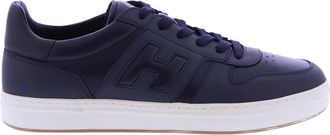 Hogan Contemporary Blue Sneakers With Embossed H Detail
