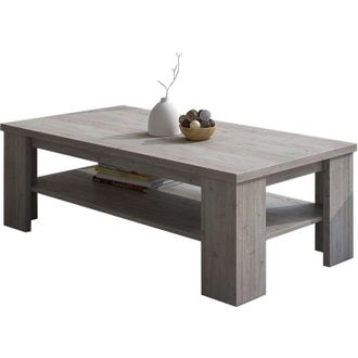 Dmora Tavolino da Salotto Carlazzo, un Vano, Forma Rettangolare, Sfumatura Colore Ripiano Rovere Grigio, 130x67x41h cm Grigio Rovere Grigio