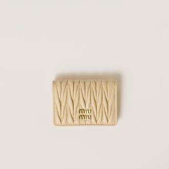 Miu Miu Matelassé nappa leather card holder