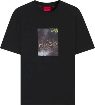 HUGO BOSS graphic-print t-shirt - men - Cotton - M - Black