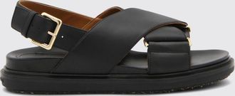 Marni Sandali slingback in pelle di vitello liscia con punta aperta e tacco basso