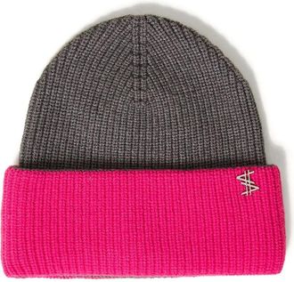 Twin-Set ribbed-brim beanie hat - women - Wool/Viscose/Polyester/Polyamide - One Size - Grey