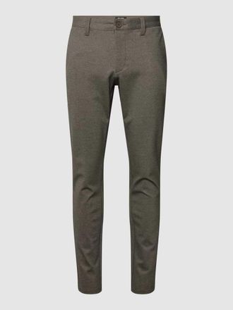 Only & Sons Tapered Fit Stoffhose mit Fischgratmuster in Oliv, Gr&ouml;&szlig;e 29/34