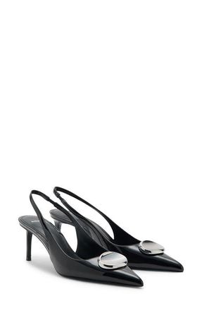 Mango Pointed Toe Slingback Pump in Black at Nordstrom, Size 8.5Us