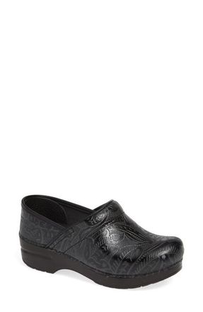 Dansko Professional Clog in Black Tooled at Nordstrom, Size 36