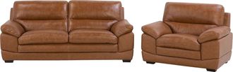Beliani Juego De Sof&aacute;s 3 + 1 En Piel Marr&oacute;n Asiento Adicional Con Espacio Tapizado Con Respaldo Retro Horten