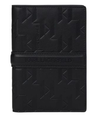 Karl Lagerfeld K/Traveller logo-embossed passport wallet - men - Polyurethane - One Size - Black