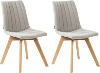 Beliani Conjunto de 2 sillas de comedor Tela Gris claro