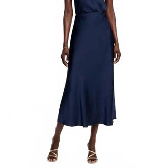 Nic+Zoe Social Edit Crepe Slip Skirt -Plus In Dark Indigo