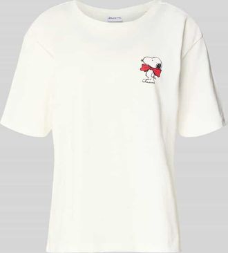 Jake*s Casual T-Shirt mit Motiv-Print und Rundhalsausschnitt in Offwhite, Gr&ouml;&szlig;e XXL