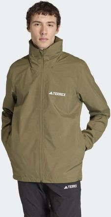 adidas Multi Essentials 2L - Giacca da pioggia color oliva strata-Verde