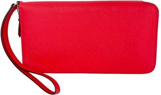 Herm&egrave;s Pink Leather Epsom Lucky Wrist Azap Wallet (Authentic Pre-Loved)