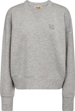Mos Mosh MMKiki Celli O-Ls Sweatshirt - Dames - Sweatshirts - Grijs - L - Leer - Hoodies & sweatvesten