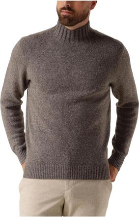 Profuomo Heren Mock Neck Pullover Sweater - Heren - Coltruien - Bruin - L - Truien & Vesten