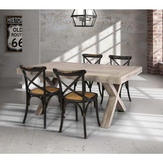 Milani Home BART - tavolo da pranzo moderno allungabile in legno invecchiato