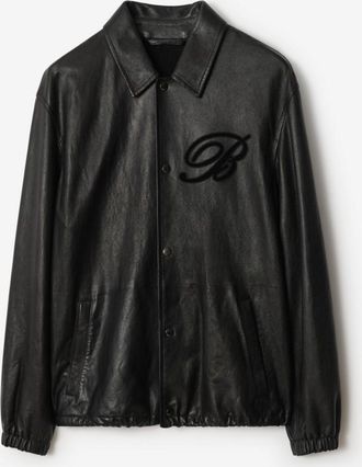 Burberry Cursive Logo Leather Overshirt