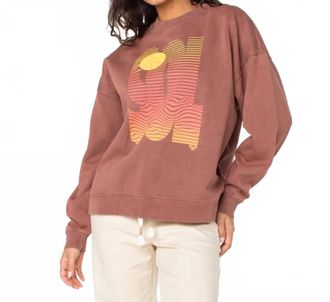 Roxy Lineup Oversized Crew Neck Top In Ctp