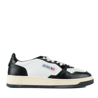 Autry Black And White Leather Two-Tone Medalist Low Sneakers