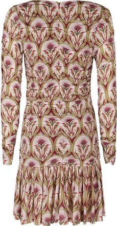 Farm Rio Garden Medal Ruched Floral Print Cotton Mini Dress