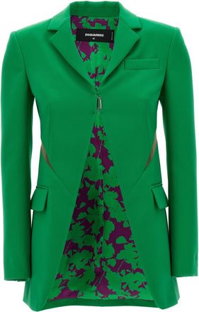 ジャケット D SQUARED2 SS21 OVERSIZE FIT BLAZER (S75BN0779_S53618001F) Women's Oversized blazer with coated front | Black | Diesel