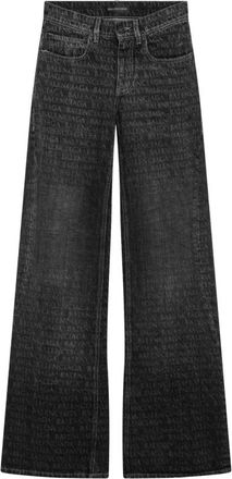 Balenciaga Wide Jeans, female, Black, Size: W30 Wide Leg Pants