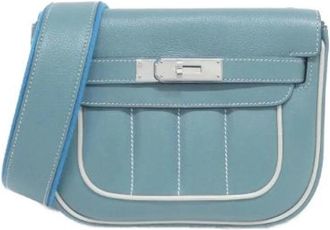 Herm&egrave;s Pre-owned Berline Mini Evercolor Schoudertas - Dames - Vintage Schoudertas - Blauw - ONE Size - Leer - Vintage