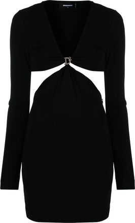 Dsquared2 logo-embellished cut-out minidress - women - Viscose - M - Black