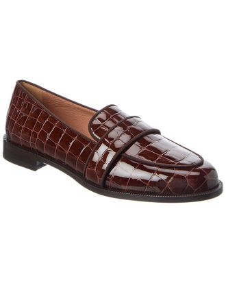Aquazzura Martin Croc-Embossed Patent Loafer