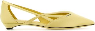 Prada Womens Pastel Yellow Satin Ballerinas viscose - Size EU 38