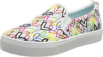 Skechers Womens Poppy Drippin Love Shoes, White & Multi Canvas, 3 UK
