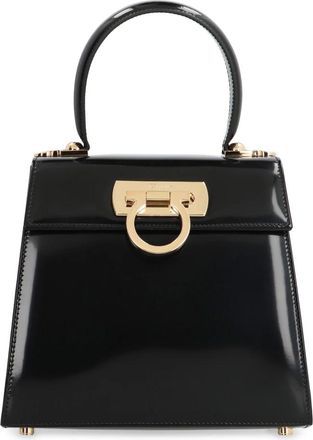 Ferragamo Iconic Top Handle - Dames - Handtassen - Zwart - ONE Size - Leer - Tassen