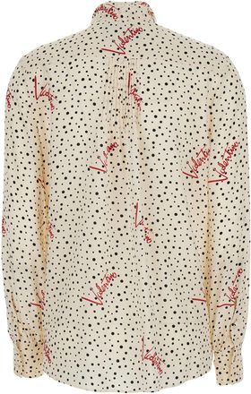 Valentino Womens Blouse With Front Bow - White Silk Blouses Shirt