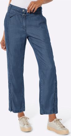 Cr&eacute;ation L Cargojeans CREATION L, Damen, Gr. 36, Normalgr&ouml;ssen, blau, bleached, 100% Lyocell, unifarben, 7/8-L&auml;nge, Jeans Cargojeans