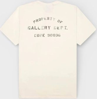 Gallery Dept. Mens Property Of Stencil Tee Natural - White - Size: 44