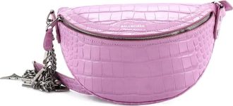 Balenciaga Souvenir Crocodile Embossed Leather XXS belt bag - Paars