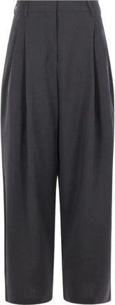 Max Mara Smmtaro Broek - Dames - Broeken - Grijs - 2XS - Wol - Broeken