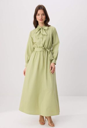 Trendyol Modest Dames Groen Effen Maxi Lang A-lijn Modest Jurken