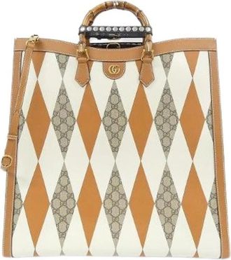 Gucci Pre-owned Diana GG Supreme Leren Tote Bag - Dames - Vintage Shopper - Veelkleurig - ONE Size - Leer - Vintage