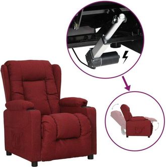 vidaXL Sill&oacute;n Elevable Tela Rojo Tinto Vidaxl