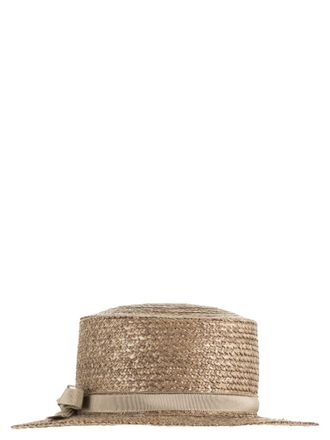 Fabiana Filippi Raffia Straw Hat With Grosgrain Ribbon