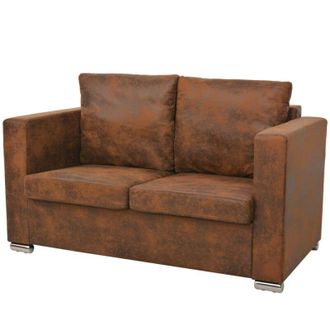 vidaXL vidaXL Divano a 2 Posti 137x73x82 cm in Pelle Scamosciata Artificiale