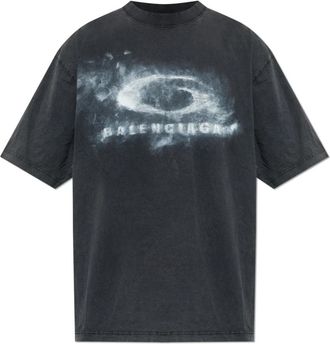 Balenciaga Back T-shirt Medium Fit - Heren - T-shirts - Grijs - L - Katoen - Tops