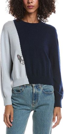 Brodie Hot Fix Color Block Cashmere Sweater