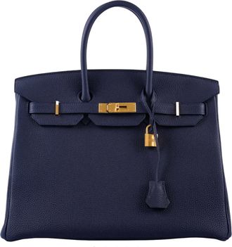 Herm&egrave;s Herm&egrave;s Birkin 35cm in Togo Bleu Nuit with Gold Hardware