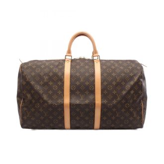 Louis Vuitton Brown Coated Canvas Leather Boston Bag (Pre-Owned)