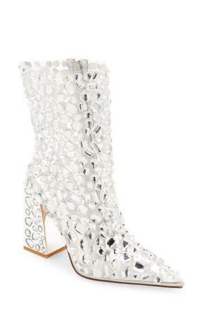 Azalea Wang Agave Embellished Pointed Toe Bootie in Silver at Nordstrom Rack, Size 7.5